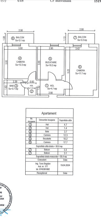 Vezi Video!!! Str. Ganea 16, Apartament 2 camere et. 1, Comision 0