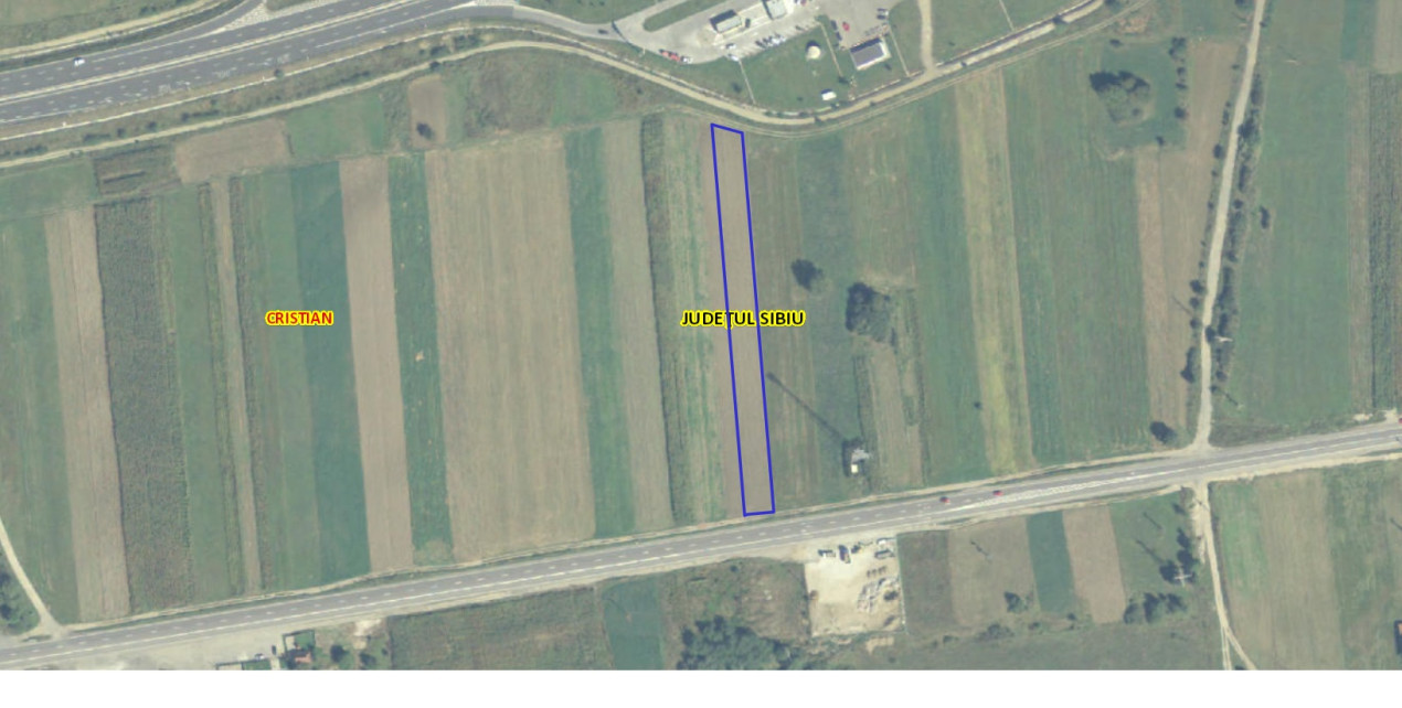 Teren intravilan arabil, 4672mp, acces la DN, Cristian - zona Rompetrol A1