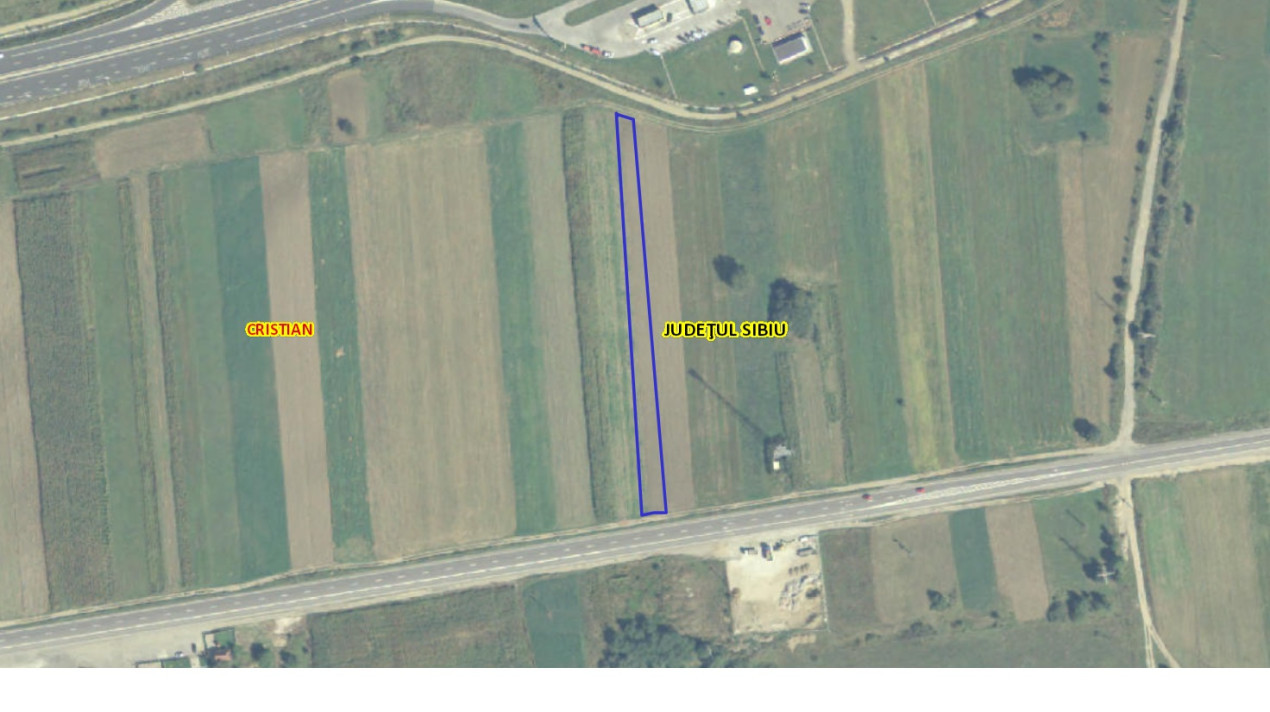 Teren intravilan arabil, 4672mp, acces la DN, Cristian - zona Rompetrol A1