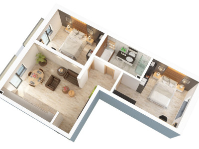 Apartament 3 camere - 61,2 mp utili + balcon 7,8 mp