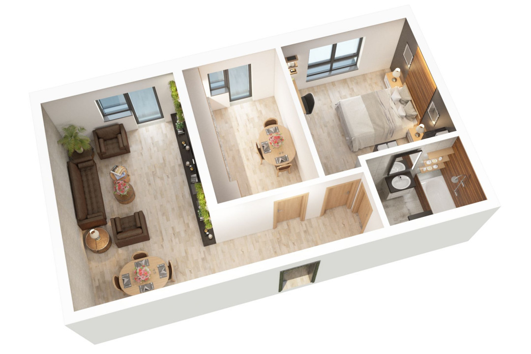 Apartament 2 camere - 56.15mp utili + balcon 6.7mp