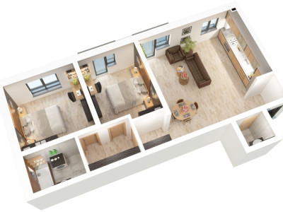Apartament 3 camere - Doamna Stanca - 73,05 mp utili - 2 bai