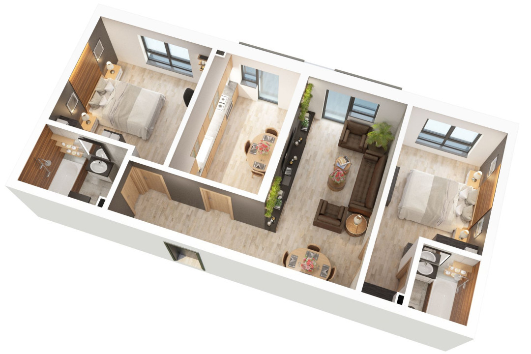 Apartament 3 camere – Zona Doamna Stanca - 68,7 mp utili + balcon 6,7 