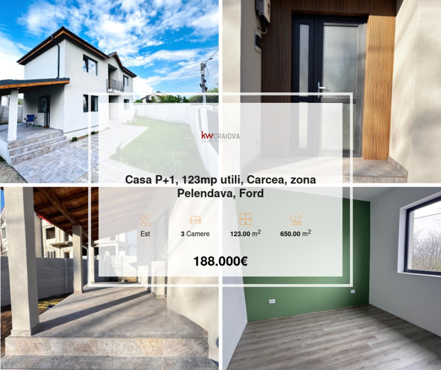 Casa P+1, 123mp utili, Carcea, zona Pelendava, Ford