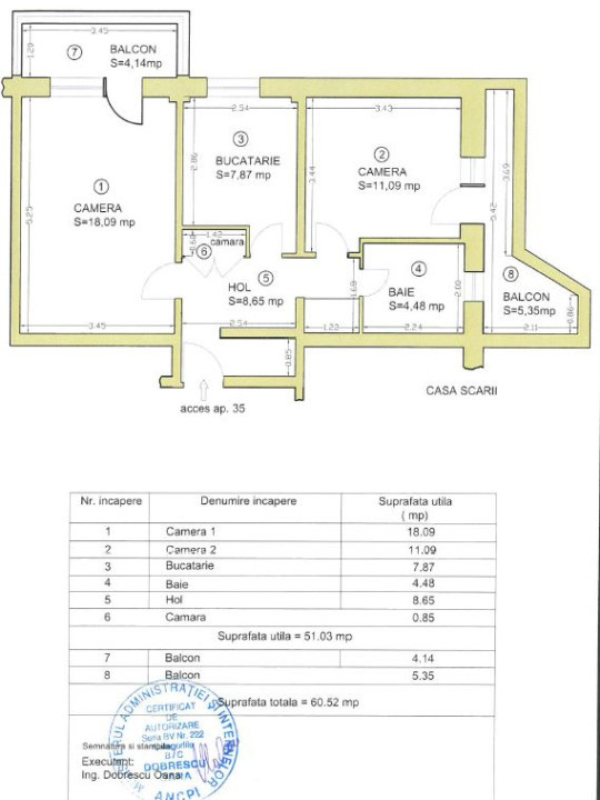 Apartament 2 camere, decomandat – Racadau – 0% comision