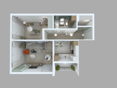 Apartament 2 camere 55,25 mp