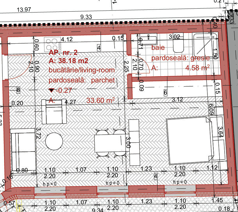 Apartament 1 camera | Parter | Curte | ULTRACENTRAL