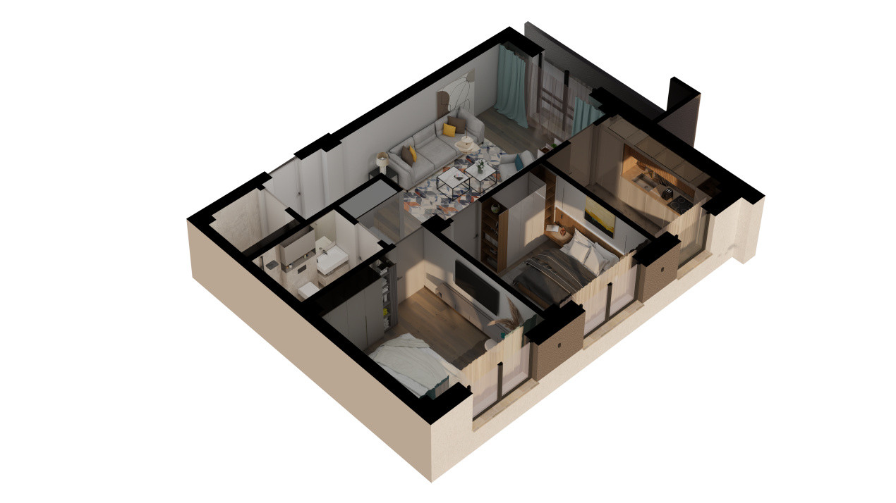 Apartament 3 Camere , 77,85 mp - Falticeni, Centru