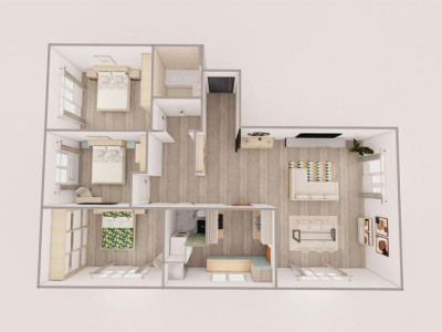 Apartament cu 4 camere - 120 mp utili - zona Rahovei