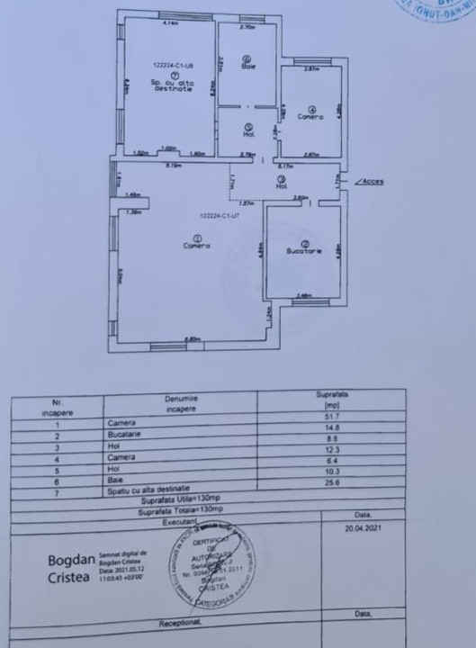 Apartament 3 camere 130 mp utili, gradina proprie – 0% comision