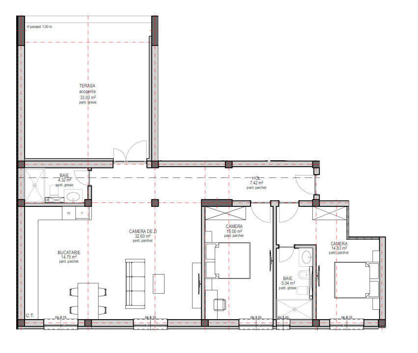 Apartament de vanzare in Sibiu - etaj retras 3 camere cu terasa spectaculoasa