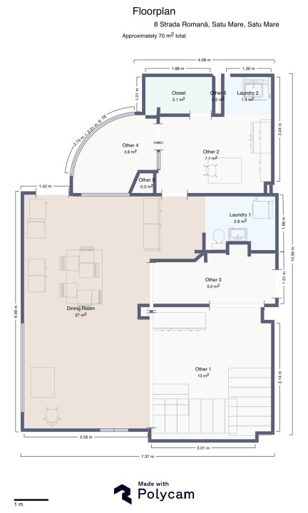 Apartament stil Penthouse , Piața Romană 8, SM 440032	