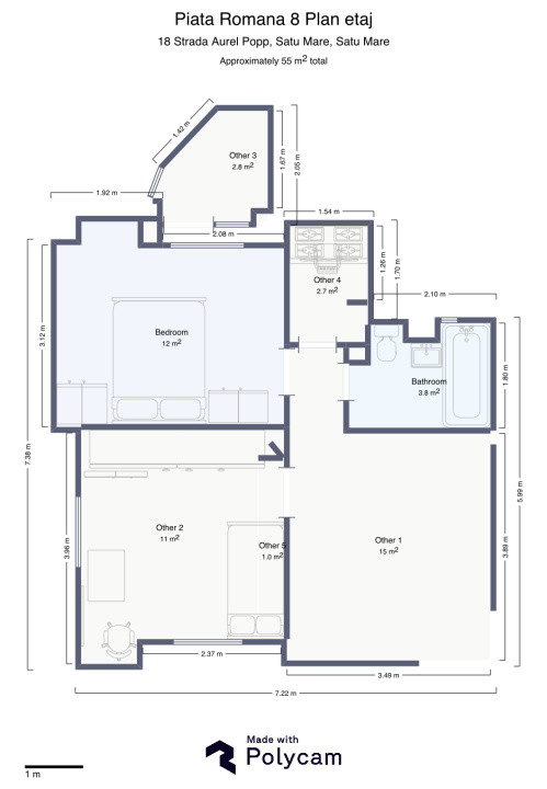 Apartament stil Penthouse , Piața Romană 8, SM 440032	