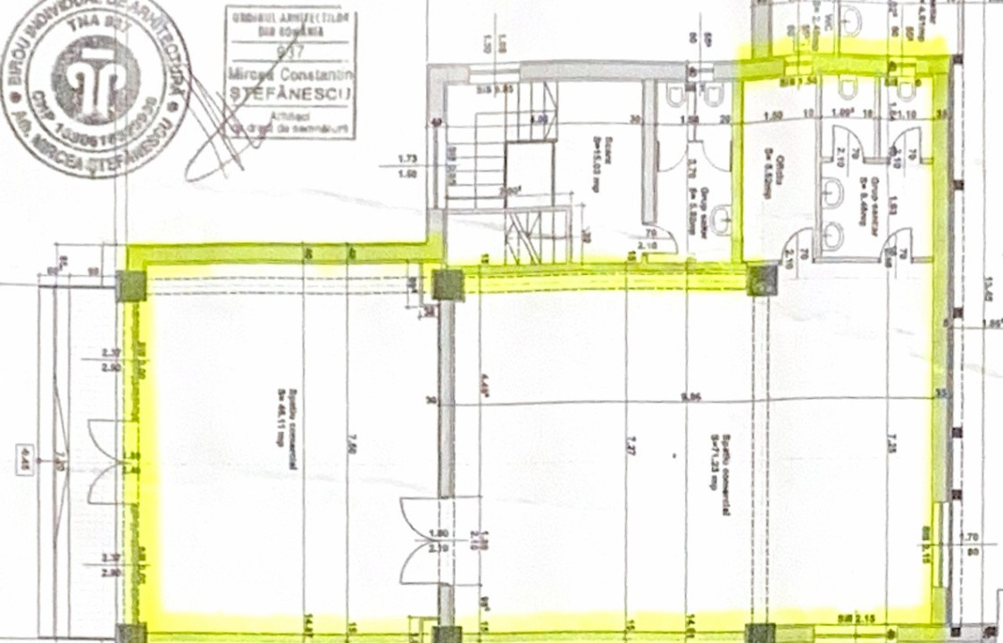 Spatiu comercial de inchiriat 132mp stradal 2 camere Turnisor Sibiu