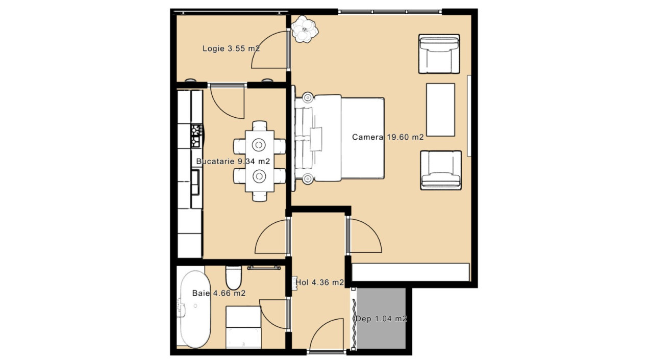 Garsoniera - Constructie Noua - etaj 2 - 40mp - Selimbar