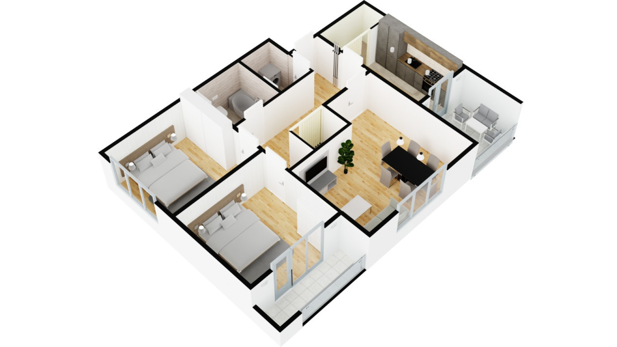 Apartament 3 camere - Nou - etaj 2 - Selimbar