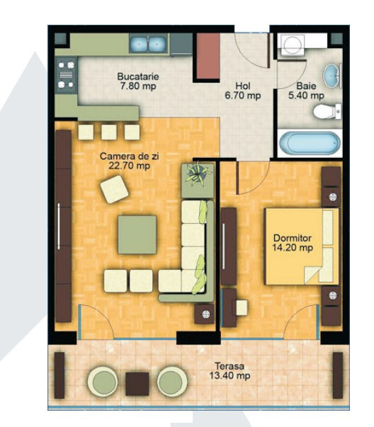 Apartament modern, 2 camere, Tampa Gardens - Racadau