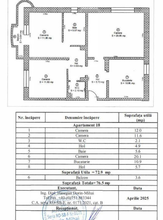 Apartament 3 camere | Etaj 5/8 | 73 mpu | Str. Lungă | Sibiu 