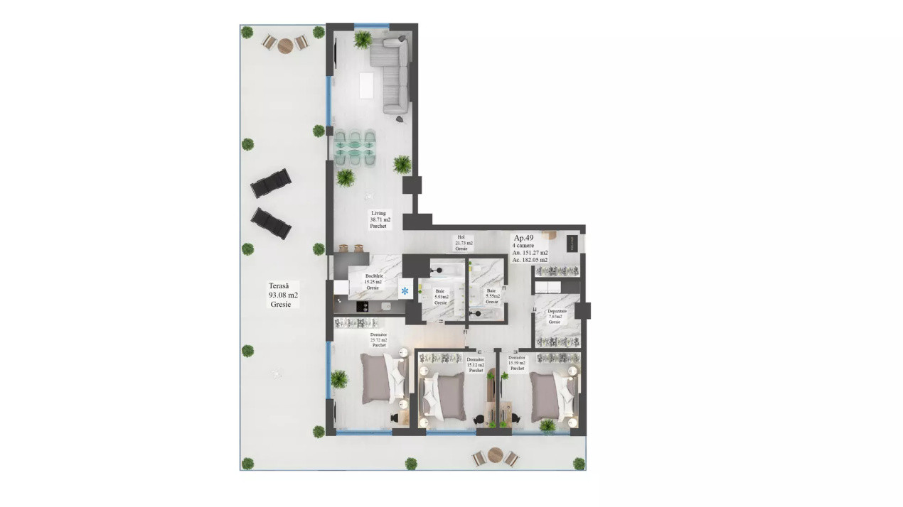 Carpathia Residence – Penthouse 4 camere