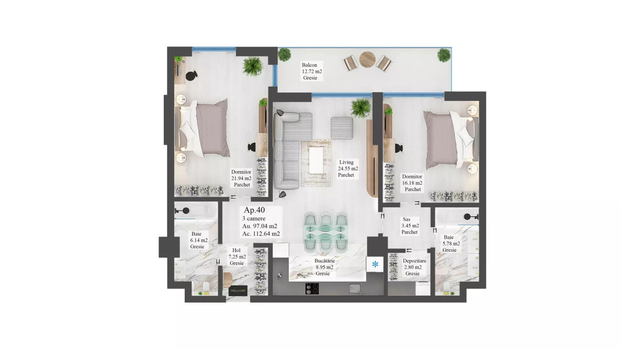 Carpathia Residence – Apartment 3 camere