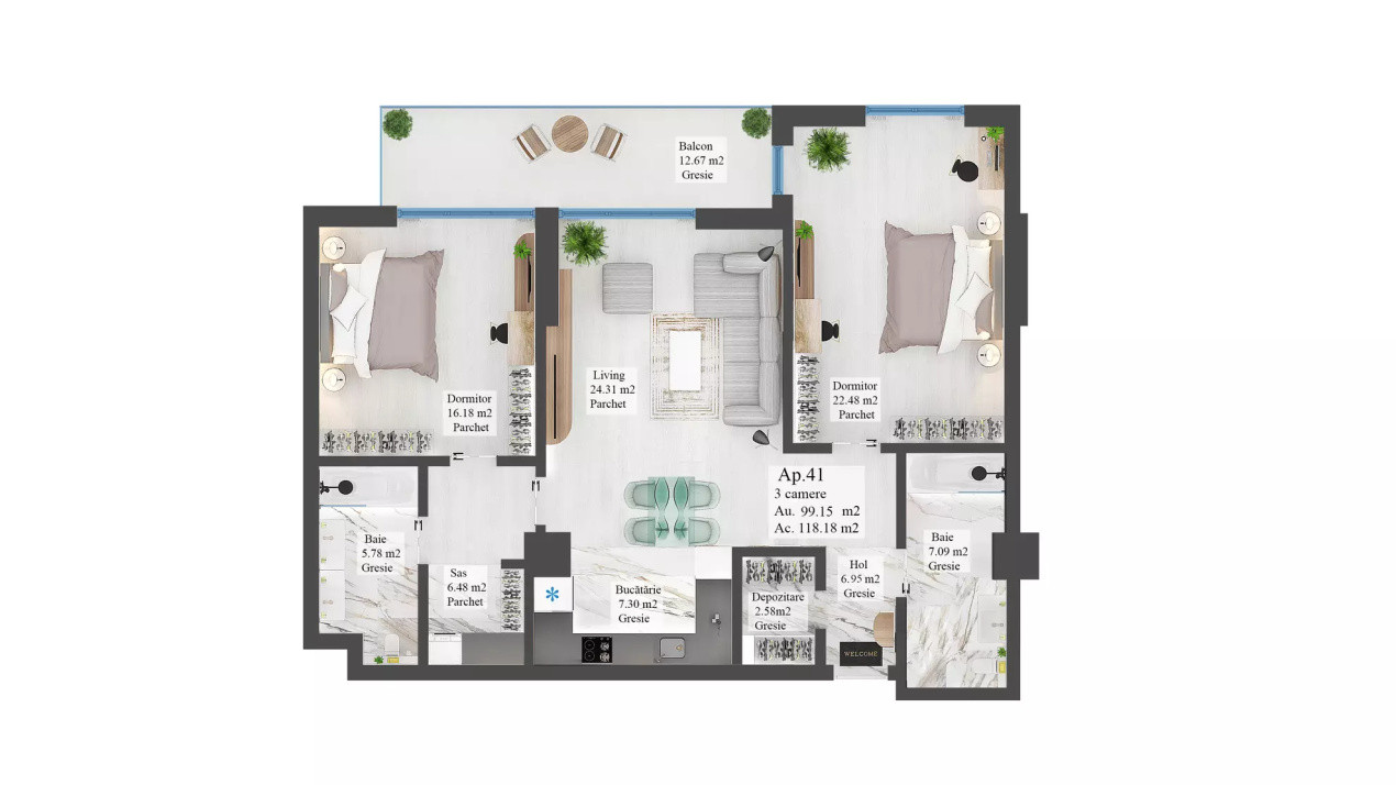 Carpathia Residence – Apartment 3 camere