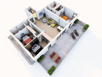 Teren de vanzare cu autorizatie bloc  22 apartamente cu terase - Sibiu