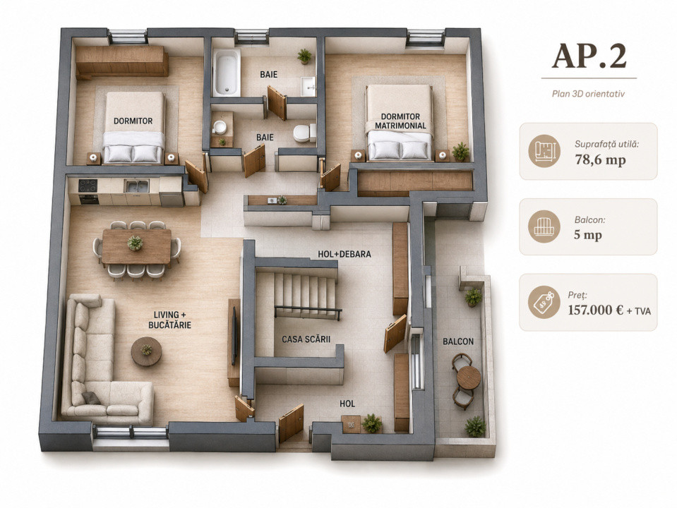 Apartament 5 camere 149mp utili ultrafinisat teren 200mp Arhitectilor