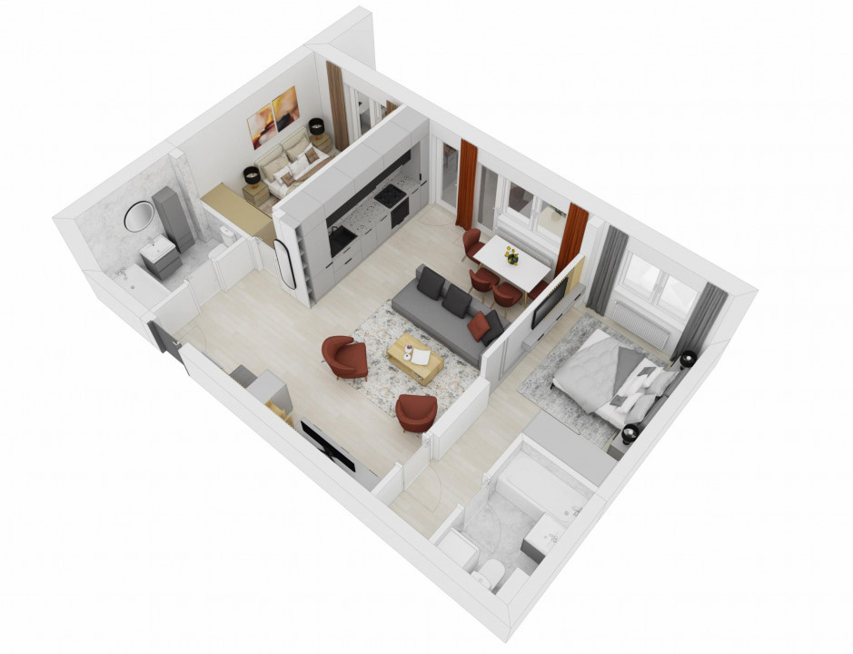 Apartament de vanzare 3 camere Sibiu Doamna Stanca 64mpu finisat cheie