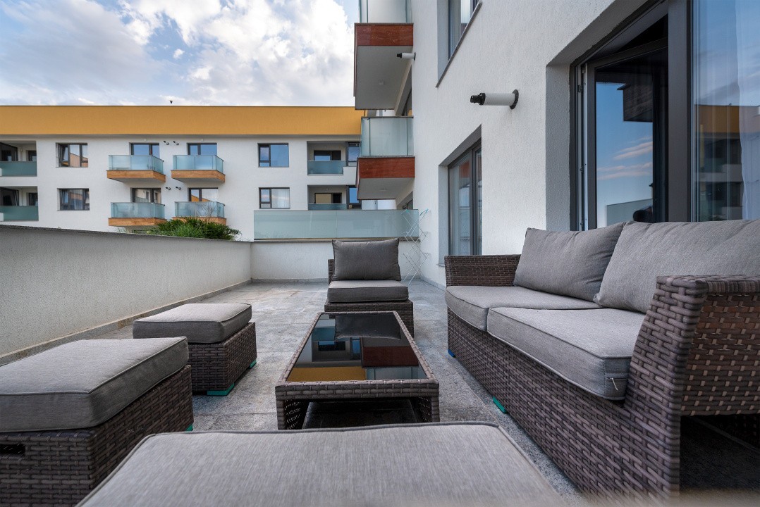 Apartament 2 camere cu terasă de 34 mp, parcare subterana– Plopilor