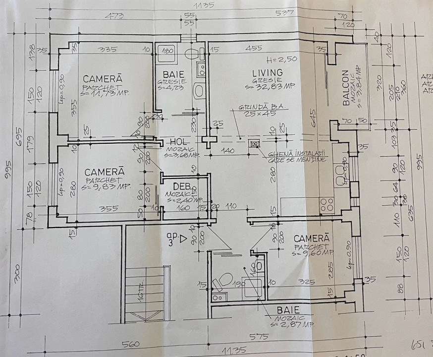 Apartament cu 4 camere mobilat utilat in Vasile Aaron 80 mp