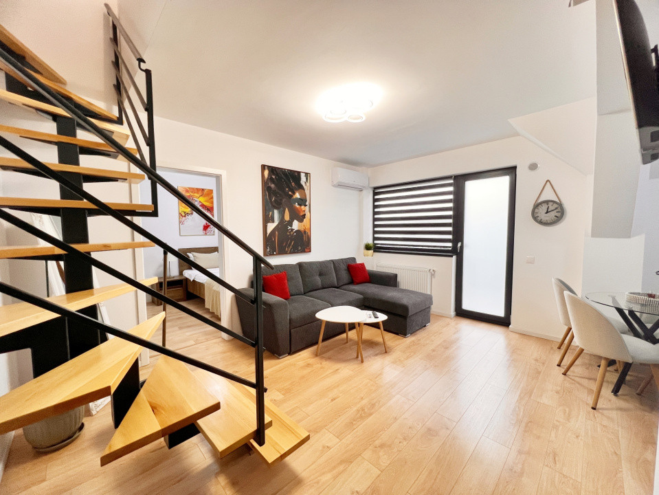 Ap. modern cu 3 cam. complet mobilat si utilat+loc de parcare-Kaufland