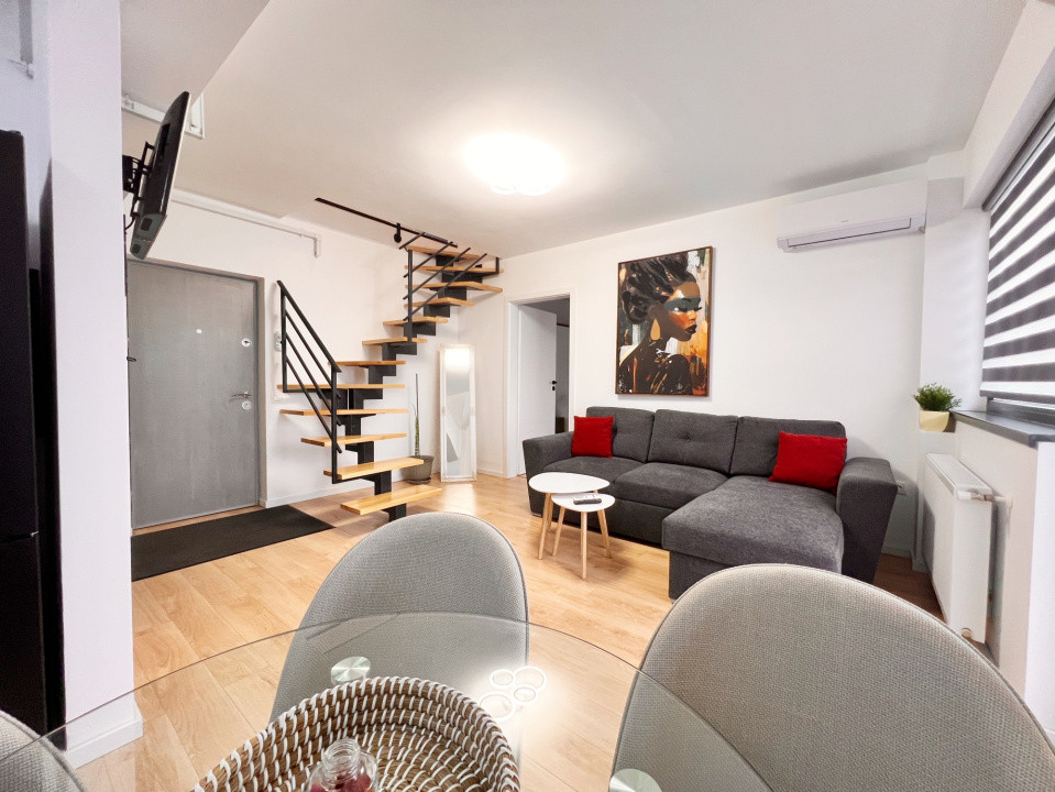 Ap. modern cu 3 cam. complet mobilat si utilat+loc de parcare-Kaufland