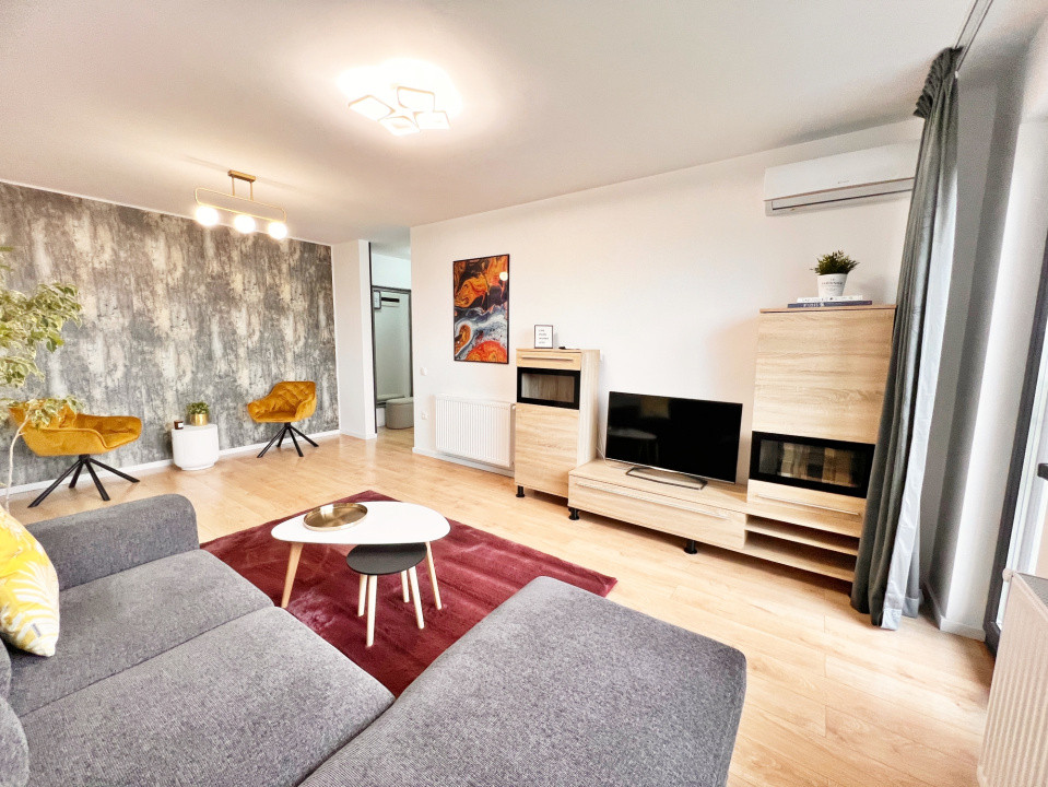 Ap. modern cu 3 cam. complet mobilat și utilat, două băi+loc de parcare