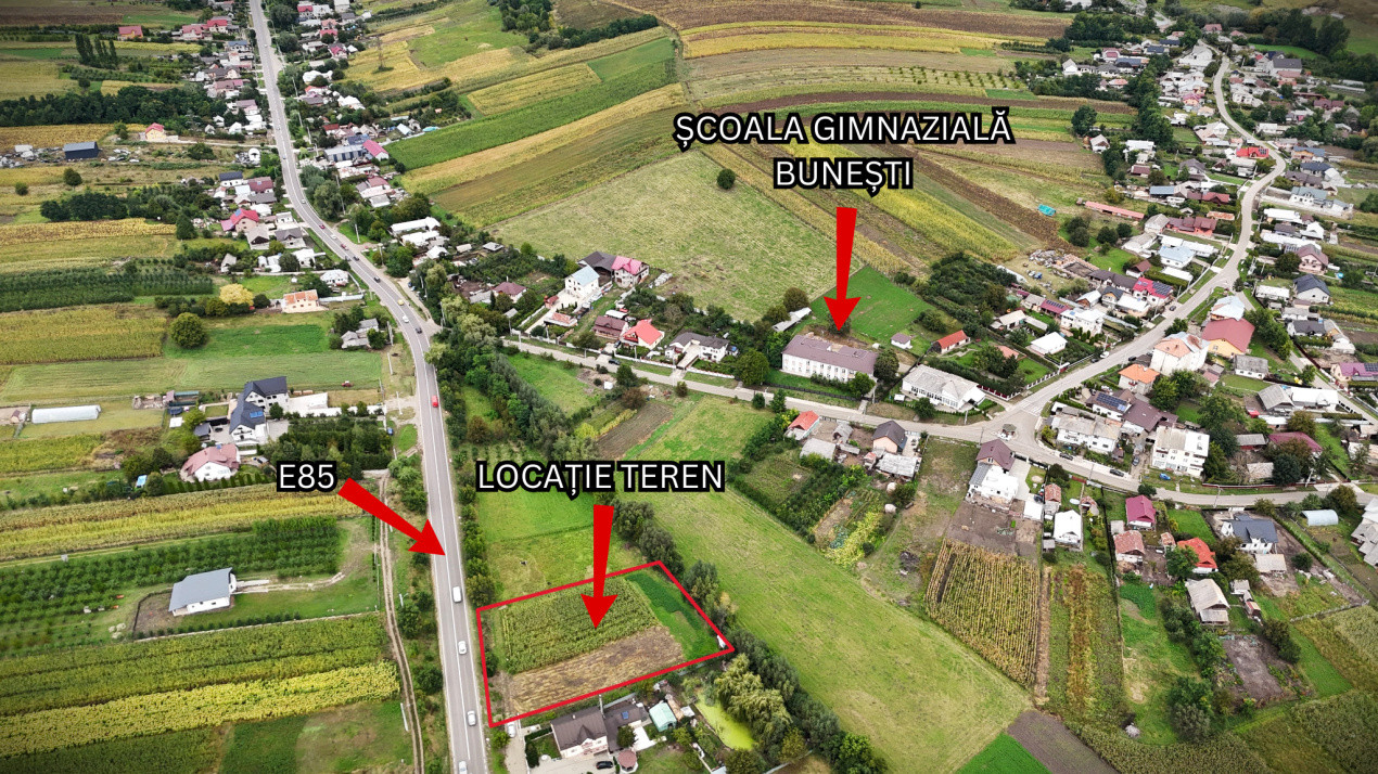 Teren Intravilan de 2451 MP - Bunesti, Suceava