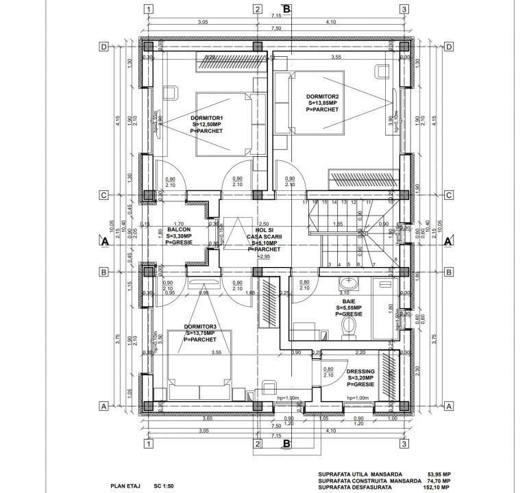 Casa 4 camere de vanzare 117 mpu teren liber 230mp Sibiu in Sura Mica