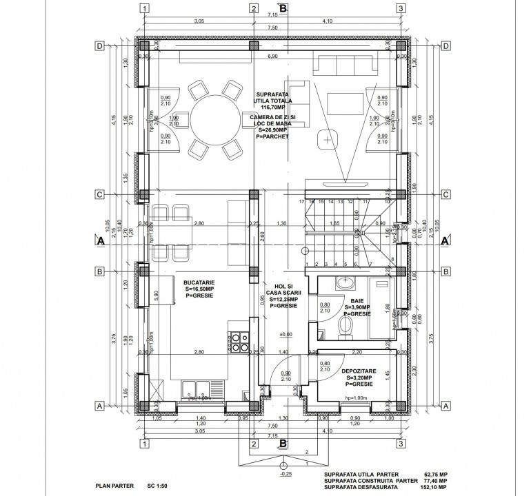 Casa 4 camere de vanzare 117 mpu teren liber 230mp Sibiu in Sura Mica
