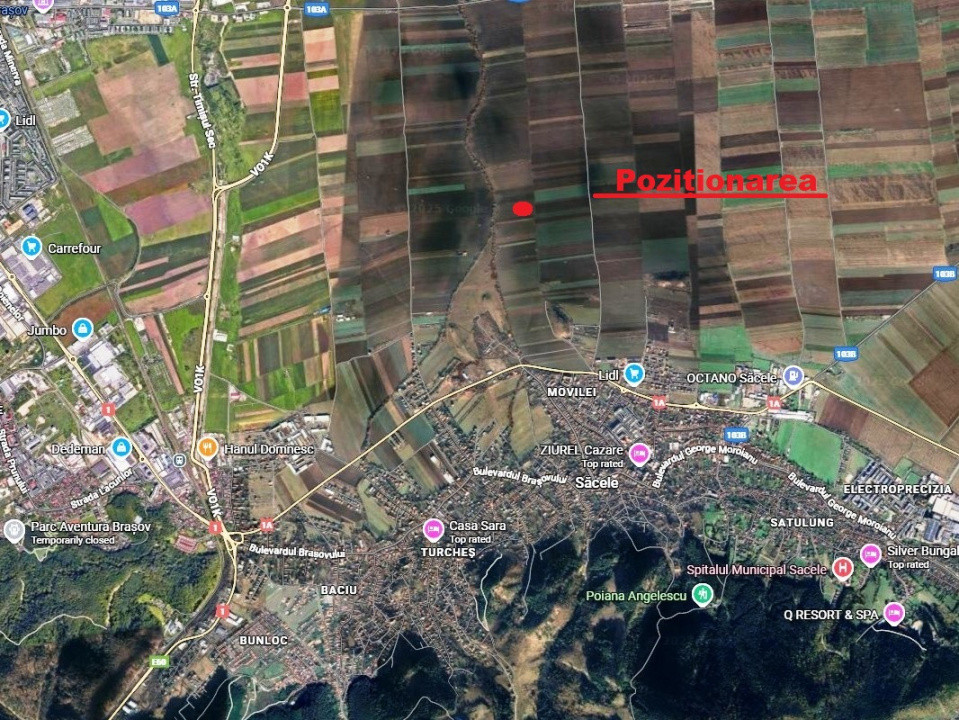 Teren extravilan în Sacele-3500mp, Comision cumparator 0%