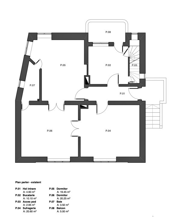 Casă pe un singur nivel cu 3 camere+pivniță. Pod și curte-Zona Sub Arini