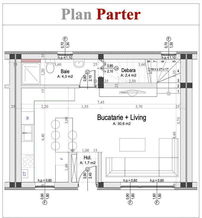 Casă întabulată, 5 cam, 119 mp utili, curte 70 mp – finisată la cheie