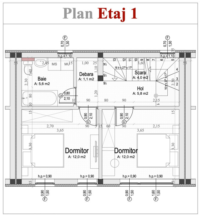 Casă întabulată, 5 cam, 119 mp utili, curte 70 mp – finisată la cheie