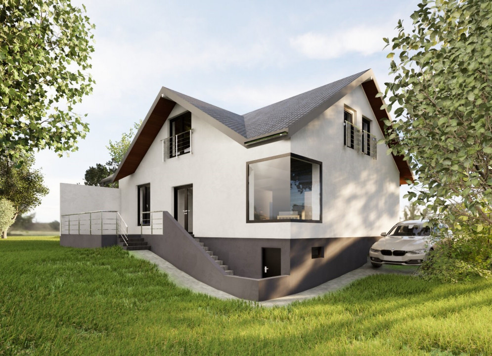 Casă unifamilială de vânzare–Șura Mare. Panoramă deosebită spre Sibiu