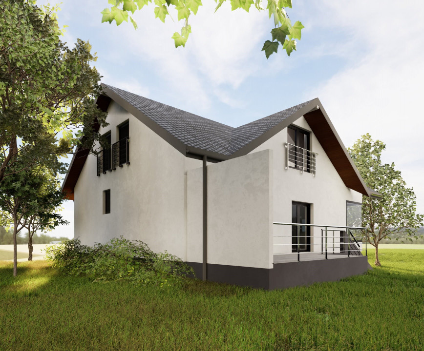 Casă unifamilială de vânzare–Șura Mare. Panoramă deosebită spre Sibiu