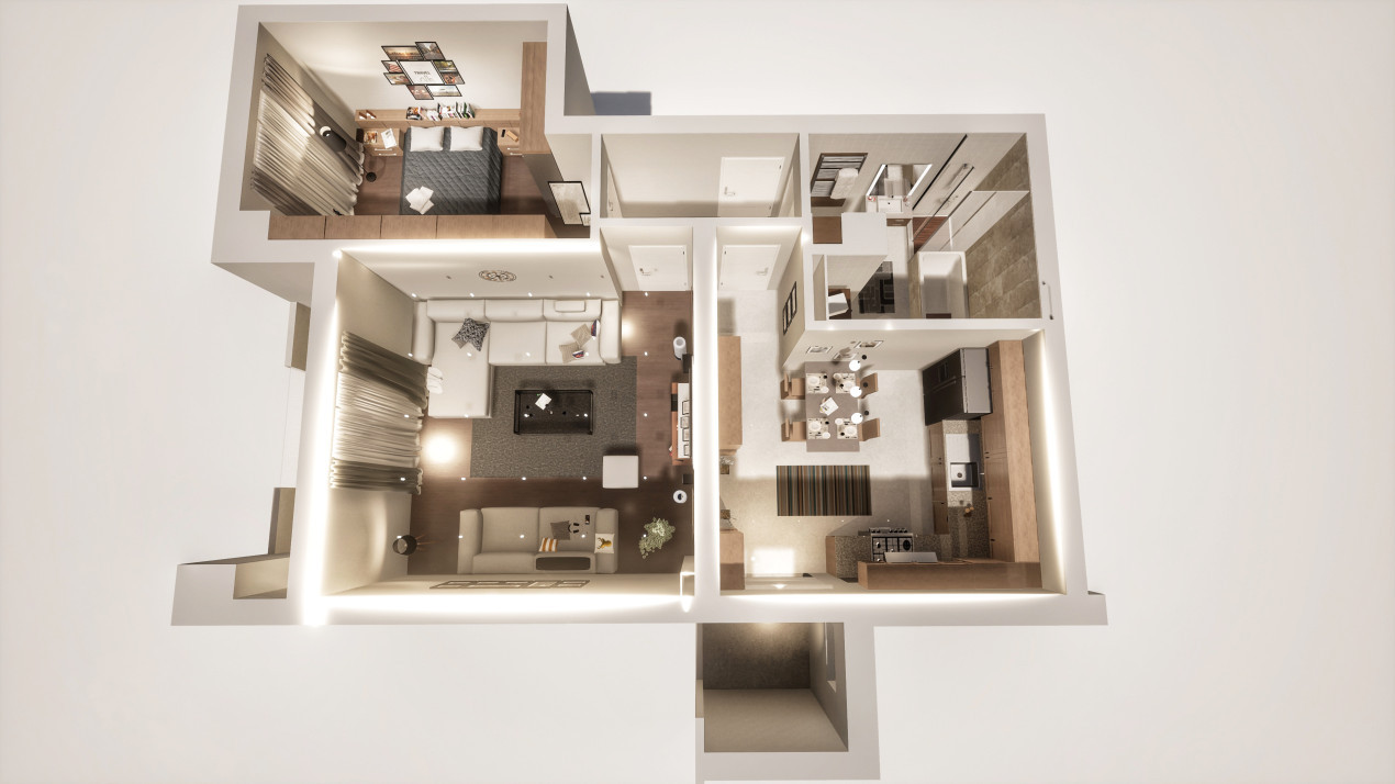 Apartament 2 camere - Decomandat - Etaj 3