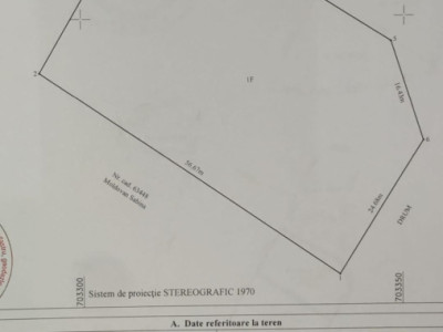 Teren impartit in 2 parcele, a cate 1800 mp fiecare, in Tomesti, curent si apa