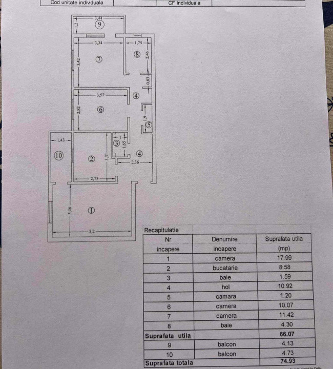 Apartament 3 camere decomandat in Nicolina, et 3 din 4