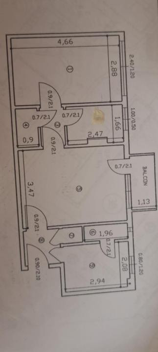 Apartament cu 2 camere semidecemandate in Pod de Piatra, et.1