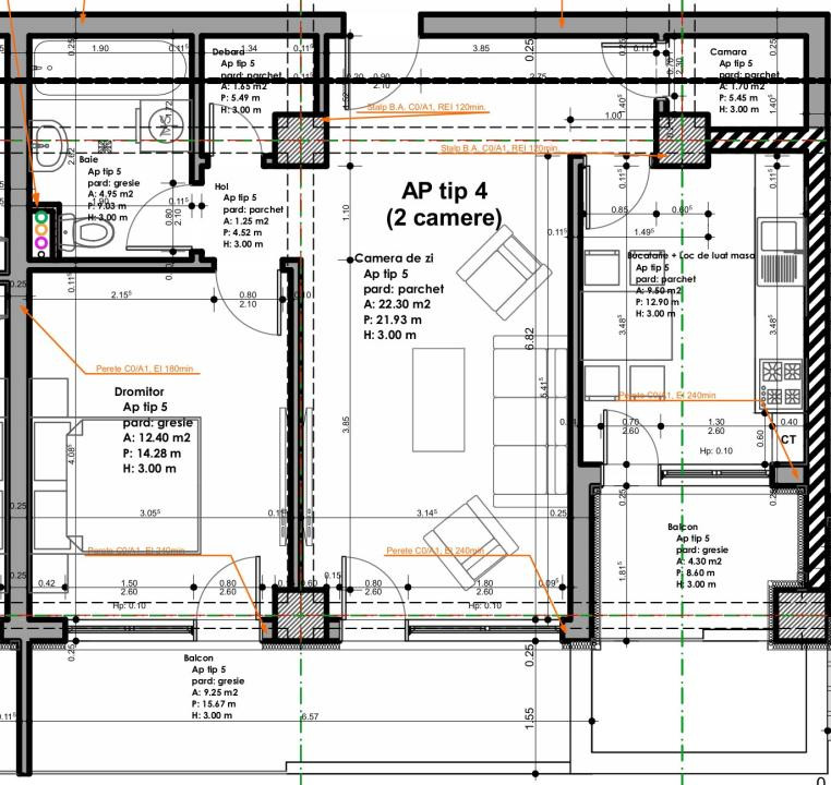 Apartament 2 camere 51mp utili buc separata balcon etaj 1 Sibiu