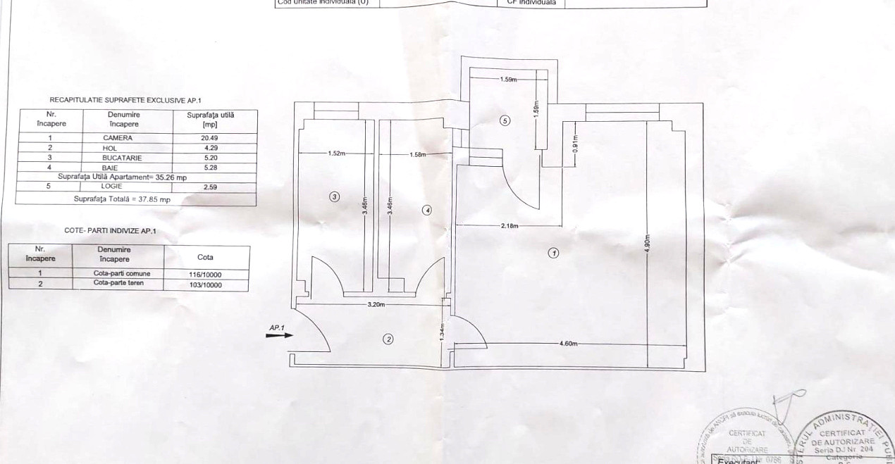Garsoniera decomandata  38 mp- Promenada Mall