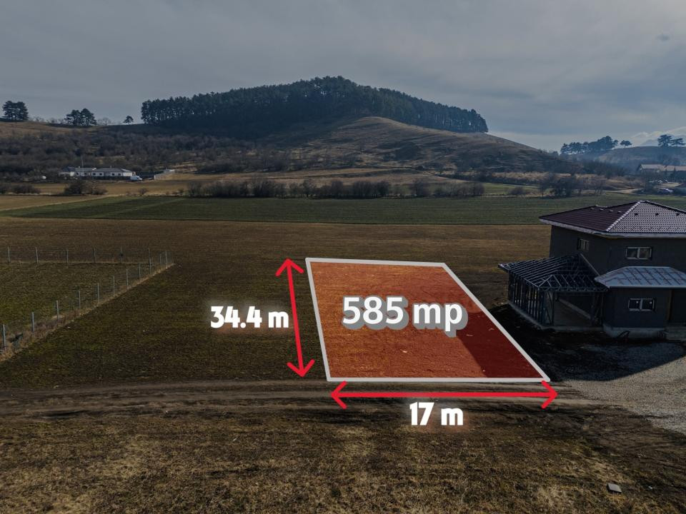 Teren intravilan 585mp Sânpetru, panoramă Lempes si padure, Comision 0%