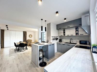 Casa nouă 4 cam. modernă, mobilată și utilată, curte. 10 min. de Sibiu 